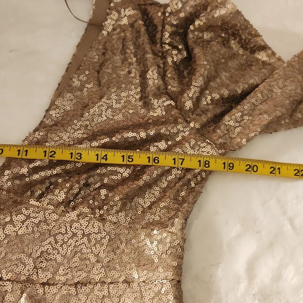 Altar'd State Gold Sequin Long Sleeve Dress - Picture 11 of 12